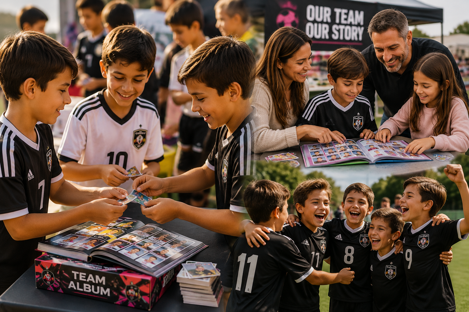 Kids celebrating and sharing youth sports memories